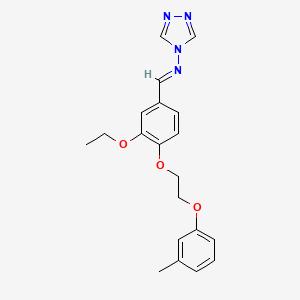 molecular formula C20H22N4O3 B3917657 N-[(E)-{3-ethoxy-4-[2-(3-methylphenoxy)ethoxy]phenyl}methylidene]-4H-1,2,4-triazol-4-amine 
