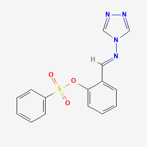 molecular formula C15H12N4O3S B3917697 2-[(E)-(4H-1,2,4-triazol-4-ylimino)methyl]phenyl benzenesulfonate 