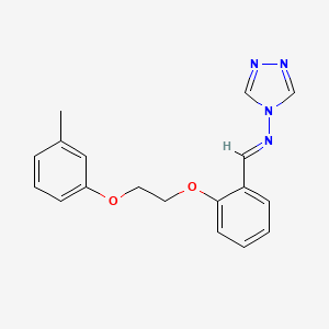 molecular formula C18H18N4O2 B3917731 N-[(E)-{2-[2-(3-methylphenoxy)ethoxy]phenyl}methylidene]-4H-1,2,4-triazol-4-amine 