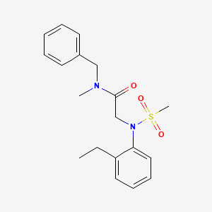 molecular formula C19H24N2O3S B3917734 N-benzyl-2-(2-ethyl-N-methylsulfonylanilino)-N-methylacetamide 