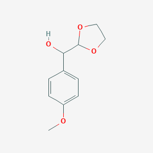 molecular formula C11H14O4 B039178 [1,3]Dioxolan-2-yl-(4-methoxy-phenyl)-methanol CAS No. 118418-23-8