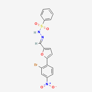 molecular formula C17H12BrN3O5S B3917850 N-[(E)-[5-(2-bromo-4-nitrophenyl)furan-2-yl]methylideneamino]benzenesulfonamide 