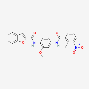 molecular formula C24H19N3O6 B3917925 N-(2-methoxy-4-{[(2-methyl-3-nitrophenyl)carbonyl]amino}phenyl)-1-benzofuran-2-carboxamide 
