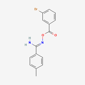 molecular formula C15H13BrN2O2 B3917985 N'-{[(3-bromophenyl)carbonyl]oxy}-4-methylbenzenecarboximidamide 
