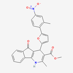 molecular formula C26H20N2O6 B3918006 METHYL 2-METHYL-4-[5-(2-METHYL-4-NITROPHENYL)FURAN-2-YL]-5-OXO-1H,4H,5H-INDENO[1,2-B]PYRIDINE-3-CARBOXYLATE 