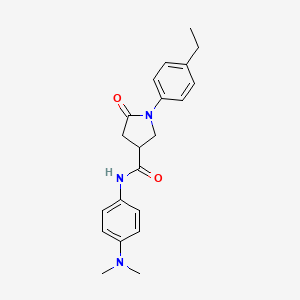 molecular formula C21H25N3O2 B3918017 N-[4-(dimethylamino)phenyl]-1-(4-ethylphenyl)-5-oxopyrrolidine-3-carboxamide 