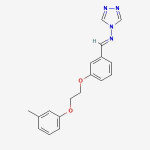 molecular formula C18H18N4O2 B3918057 N-[(E)-{3-[2-(3-methylphenoxy)ethoxy]phenyl}methylidene]-4H-1,2,4-triazol-4-amine 