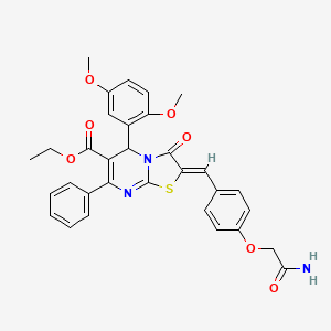 molecular formula C32H29N3O7S B3918110 ethyl (2Z)-2-[[4-(2-amino-2-oxoethoxy)phenyl]methylidene]-5-(2,5-dimethoxyphenyl)-3-oxo-7-phenyl-5H-[1,3]thiazolo[3,2-a]pyrimidine-6-carboxylate 