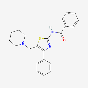molecular formula C22H23N3OS B3918186 N-[(2Z)-4-phenyl-5-(piperidin-1-ylmethyl)-1,3-thiazol-2(3H)-ylidene]benzamide 