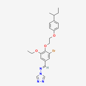 molecular formula C23H27BrN4O3 B3918224 N-[(E)-(3-bromo-4-{2-[4-(butan-2-yl)phenoxy]ethoxy}-5-ethoxyphenyl)methylidene]-4H-1,2,4-triazol-4-amine 
