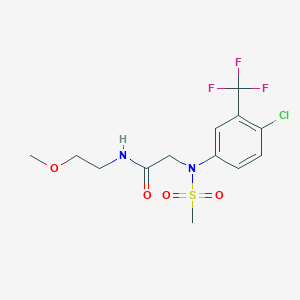 molecular formula C13H16ClF3N2O4S B3918262 2-[4-chloro-N-methylsulfonyl-3-(trifluoromethyl)anilino]-N-(2-methoxyethyl)acetamide 