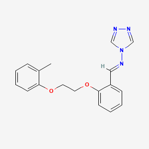 molecular formula C18H18N4O2 B3918375 N-[(E)-{2-[2-(2-methylphenoxy)ethoxy]phenyl}methylidene]-4H-1,2,4-triazol-4-amine 