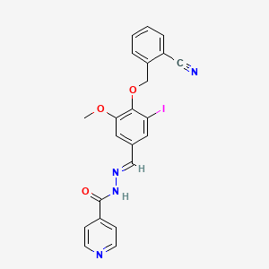 molecular formula C22H17IN4O3 B3918526 N'-[(E)-{4-[(2-cyanobenzyl)oxy]-3-iodo-5-methoxyphenyl}methylidene]pyridine-4-carbohydrazide 