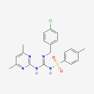 molecular formula C21H22ClN5O2S B3918596 N-[N-(4-chlorobenzyl)-N'-(4,6-dimethylpyrimidin-2-yl)carbamimidoyl]-4-methylbenzenesulfonamide 
