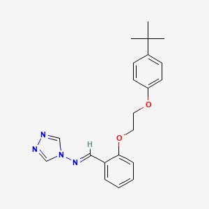 molecular formula C21H24N4O2 B3918740 N-[(E)-{2-[2-(4-tert-butylphenoxy)ethoxy]phenyl}methylidene]-4H-1,2,4-triazol-4-amine 