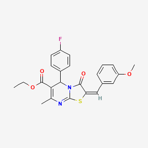 molecular formula C24H21FN2O4S B3918779 ethyl (2E)-5-(4-fluorophenyl)-2-[(3-methoxyphenyl)methylidene]-7-methyl-3-oxo-5H-[1,3]thiazolo[3,2-a]pyrimidine-6-carboxylate 