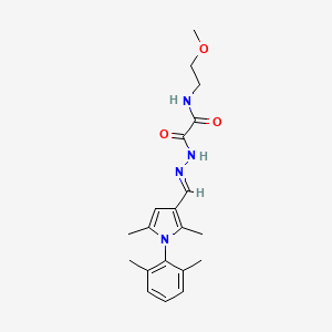 molecular formula C20H26N4O3 B3918817 N'-[(E)-[1-(2,6-dimethylphenyl)-2,5-dimethylpyrrol-3-yl]methylideneamino]-N-(2-methoxyethyl)oxamide 