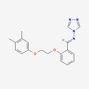 molecular formula C19H20N4O2 B3918853 N-[(E)-{2-[2-(3,4-dimethylphenoxy)ethoxy]phenyl}methylidene]-4H-1,2,4-triazol-4-amine 