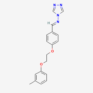 molecular formula C18H18N4O2 B3918982 N-[(E)-{4-[2-(3-methylphenoxy)ethoxy]phenyl}methylidene]-4H-1,2,4-triazol-4-amine 