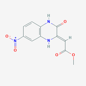 molecular formula C11H9N3O5 B3919077 methyl (2Z)-(7-nitro-3-oxo-3,4-dihydroquinoxalin-2(1H)-ylidene)ethanoate 