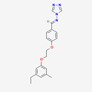 molecular formula C20H22N4O2 B3919103 N-[(E)-{4-[2-(3-ethyl-5-methylphenoxy)ethoxy]phenyl}methylidene]-4H-1,2,4-triazol-4-amine 