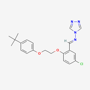molecular formula C21H23ClN4O2 B3919185 N-[(E)-{2-[2-(4-tert-butylphenoxy)ethoxy]-5-chlorophenyl}methylidene]-4H-1,2,4-triazol-4-amine 