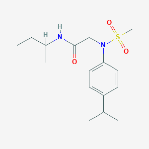 molecular formula C16H26N2O3S B3919327 N-butan-2-yl-N~2~-(methylsulfonyl)-N~2~-[4-(propan-2-yl)phenyl]glycinamide 