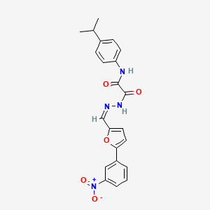molecular formula C22H20N4O5 B3919381 N'-[(Z)-[5-(3-nitrophenyl)furan-2-yl]methylideneamino]-N-(4-propan-2-ylphenyl)oxamide 