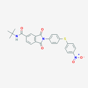 molecular formula C25H21N3O5S B391943 N-tert-butyl-2-{4-[(4-nitrophenyl)sulfanyl]phenyl}-1,3-dioxo-2,3-dihydro-1H-isoindole-5-carboxamide 