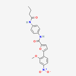 molecular formula C22H21N3O6 B3919446 N-[4-(butanoylamino)phenyl]-5-(2-methoxy-4-nitrophenyl)furan-2-carboxamide 