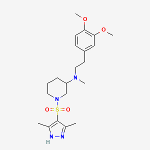 molecular formula C21H32N4O4S B3919462 N-[2-(3,4-dimethoxyphenyl)ethyl]-1-[(3,5-dimethyl-1H-pyrazol-4-yl)sulfonyl]-N-methylpiperidin-3-amine 