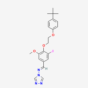 molecular formula C22H25IN4O3 B3919553 N-[(E)-{4-[2-(4-tert-butylphenoxy)ethoxy]-3-iodo-5-methoxyphenyl}methylidene]-4H-1,2,4-triazol-4-amine 