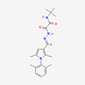 molecular formula C21H28N4O2 B3919600 N-tert-butyl-N'-[(E)-[1-(2,6-dimethylphenyl)-2,5-dimethylpyrrol-3-yl]methylideneamino]oxamide 