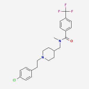 molecular formula C23H26ClF3N2O B3919607 N-[[1-[2-(4-chlorophenyl)ethyl]piperidin-4-yl]methyl]-N-methyl-4-(trifluoromethyl)benzamide 