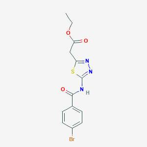 molecular formula C13H12BrN3O3S B391965 Ethyl {5-[(4-bromobenzoyl)amino]-1,3,4-thiadiazol-2-yl}acetate CAS No. 313239-28-0