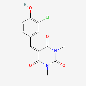 molecular formula C13H11ClN2O4 B3919686 5-(3-chloro-4-hydroxybenzylidene)-1,3-dimethylpyrimidine-2,4,6(1H,3H,5H)-trione 