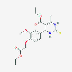 molecular formula C19H24N2O6S B391972 ETHYL 4-[4-(2-ETHOXY-2-OXOETHOXY)-3-METHOXYPHENYL]-6-METHYL-2-SULFANYLIDENE-1,2,3,4-TETRAHYDROPYRIMIDINE-5-CARBOXYLATE 