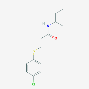 molecular formula C13H18ClNOS B3919749 N-butan-2-yl-3-(4-chlorophenyl)sulfanylpropanamide 