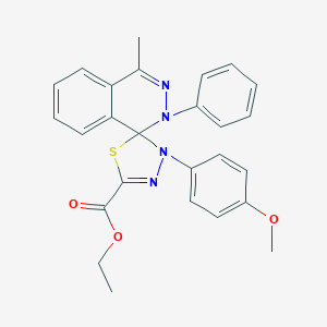 molecular formula C26H24N4O3S B391976 ethyl 4-methyl-4'-(4-methoxyphenyl)-2-phenyl-1,2,4',5'-tetrahydrospiro(phthalazine-1,5'-[1,3,4]-thiadiazole)-2'-carboxylate 