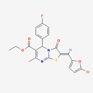 molecular formula C21H16BrFN2O4S B3919793 ethyl (2Z)-2-[(5-bromofuran-2-yl)methylidene]-5-(4-fluorophenyl)-7-methyl-3-oxo-5H-[1,3]thiazolo[3,2-a]pyrimidine-6-carboxylate 