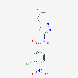 molecular formula C13H13ClN4O3S B391980 3-chloro-N-[5-(2-methylpropyl)-1,3,4-thiadiazol-2-yl]-4-nitrobenzamide 