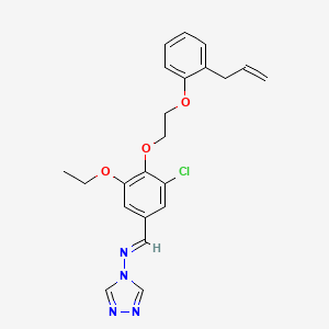 molecular formula C22H23ClN4O3 B3919851 N-[(E)-(3-chloro-5-ethoxy-4-{2-[2-(prop-2-en-1-yl)phenoxy]ethoxy}phenyl)methylidene]-4H-1,2,4-triazol-4-amine 