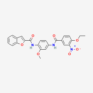 molecular formula C25H21N3O7 B3919913 N-[4-[(4-ethoxy-3-nitrobenzoyl)amino]-2-methoxyphenyl]-1-benzofuran-2-carboxamide 