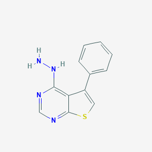 molecular formula C12H10N4S B039200 4-Hydrazino-5-phenylthieno[2,3-d]pyrimidine CAS No. 113246-86-9