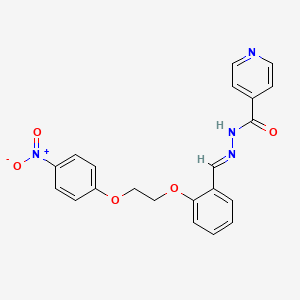 molecular formula C21H18N4O5 B3920022 N'-[(E)-{2-[2-(4-nitrophenoxy)ethoxy]phenyl}methylidene]pyridine-4-carbohydrazide 