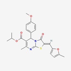 molecular formula C24H24N2O5S B3920149 propan-2-yl (2Z)-5-(4-methoxyphenyl)-7-methyl-2-[(5-methylfuran-2-yl)methylidene]-3-oxo-2,3-dihydro-5H-[1,3]thiazolo[3,2-a]pyrimidine-6-carboxylate 