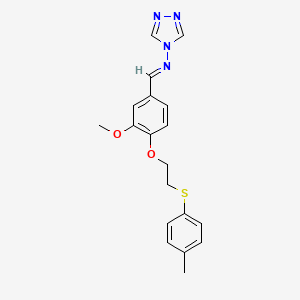 molecular formula C19H20N4O2S B3920180 N-[(E)-(3-methoxy-4-{2-[(4-methylphenyl)sulfanyl]ethoxy}phenyl)methylidene]-4H-1,2,4-triazol-4-amine 