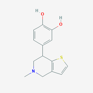 molecular formula C14H15NO2S B039202 4-[(4,5,6,7-Tetrahydro-5-methylthieno[3,2-c]pyridin)-7-yl]-1,2-benzenediol CAS No. 112806-09-4