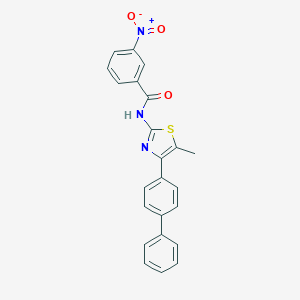 molecular formula C23H17N3O3S B392024 N-(4-{[1,1'-BIPHENYL]-4-YL}-5-METHYL-1,3-THIAZOL-2-YL)-3-NITROBENZAMIDE 
