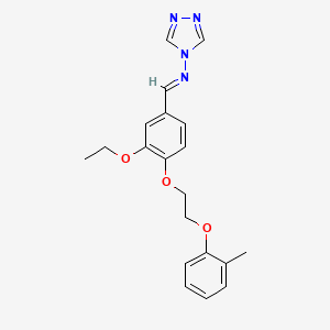 molecular formula C20H22N4O3 B3920344 N-[(E)-{3-ethoxy-4-[2-(2-methylphenoxy)ethoxy]phenyl}methylidene]-4H-1,2,4-triazol-4-amine 